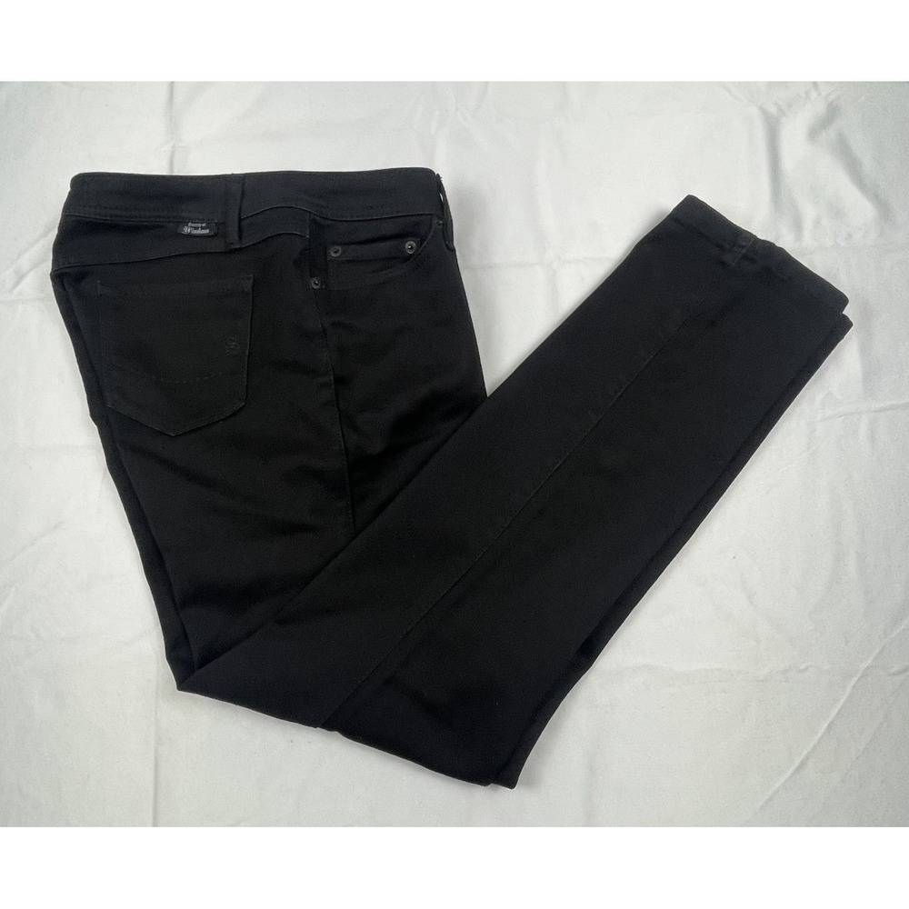 SOURCE OF WISDOM LONDON SKINNY BLACK STRETCH JEANS WOMENS SIZE 14 MID RISE